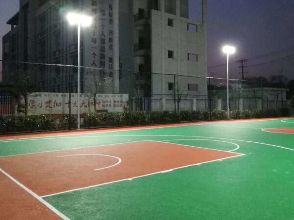 高校硅PU籃球場夜間效果